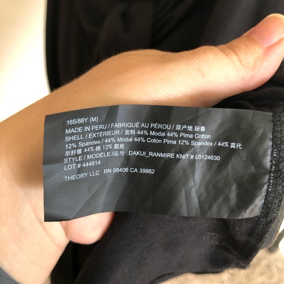 Theory Dakui Mini Knotted T-Shirt Dress in Black size M - Picture 7 of 7